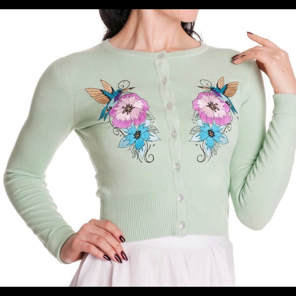 Beautiful Green Hell Bunny Cardigan SZ 3x EUC